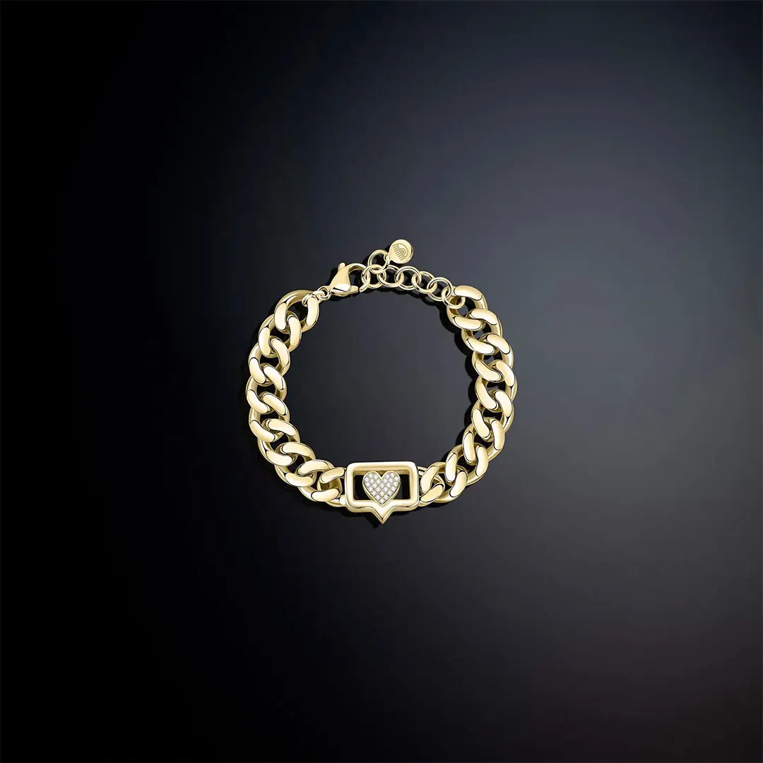-Bracciale Catena Cuore Strass Chiara Ferragni J19AUVW10
