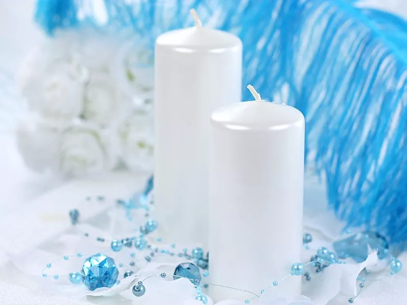 6 candele bianco perla 12cm