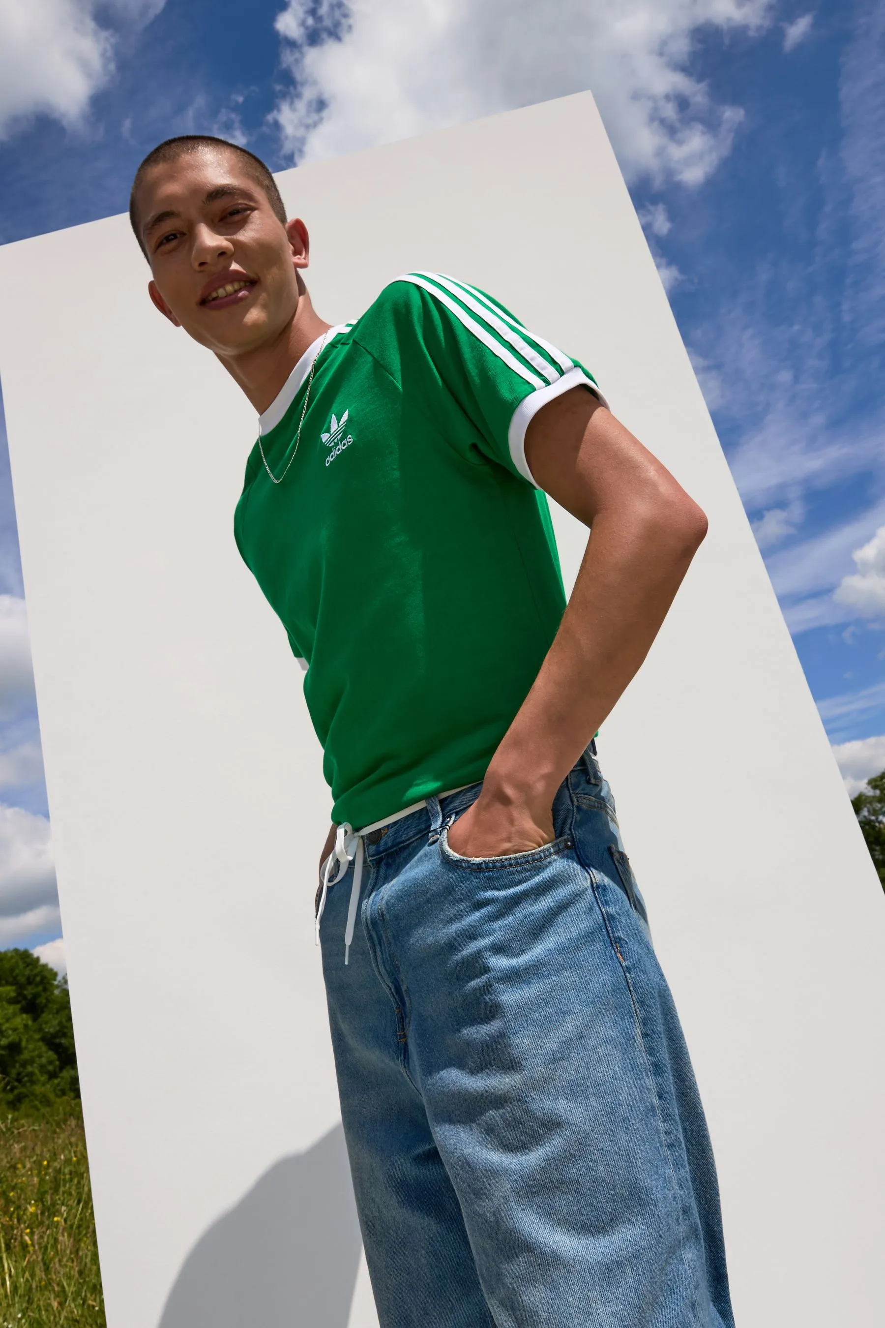 adidas - T-shirt classica con 3 strisce
