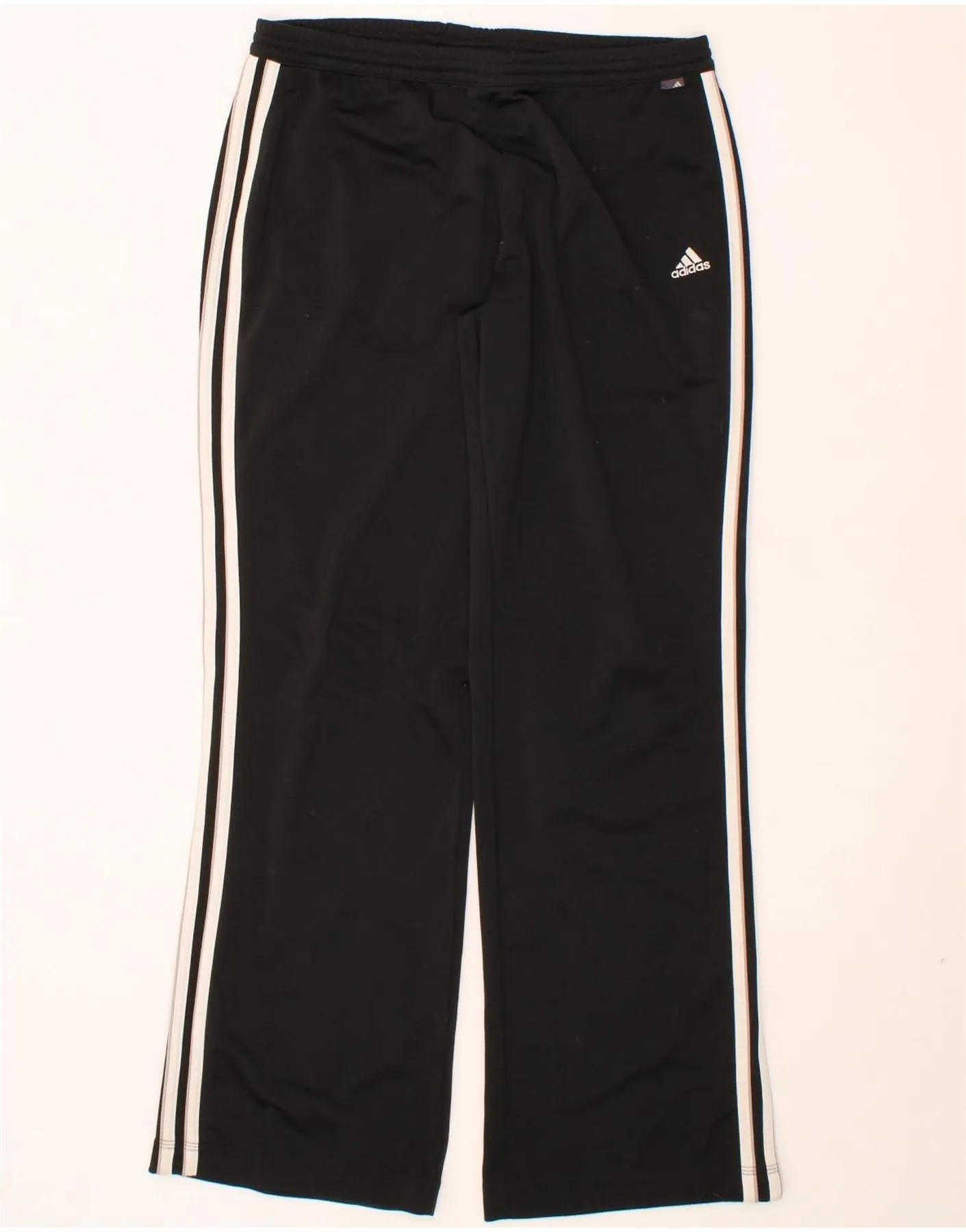 ADIDAS Womens Tracksuit Trousers UK 14 Medium Black Polyester