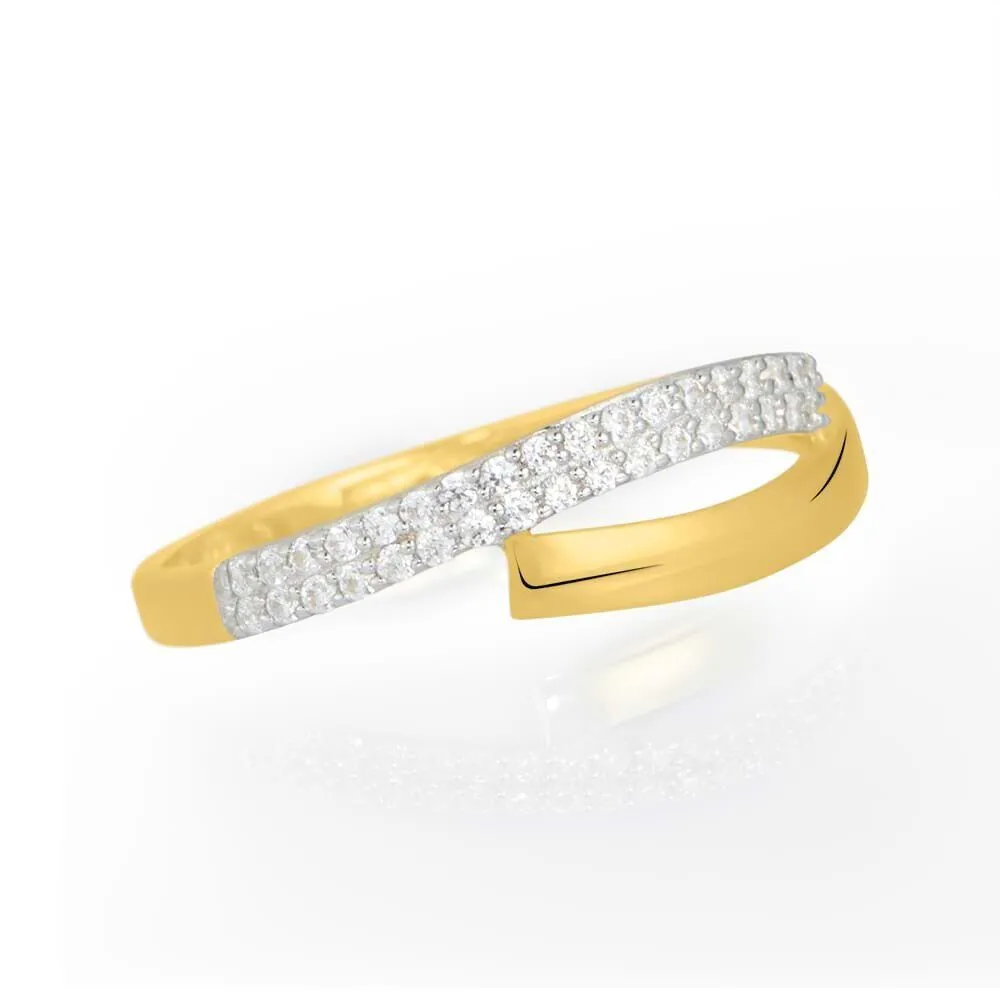 Anello Contrarie Claire Oro Giallo 375/1000 Cubic Zirconia Bianco 1409759