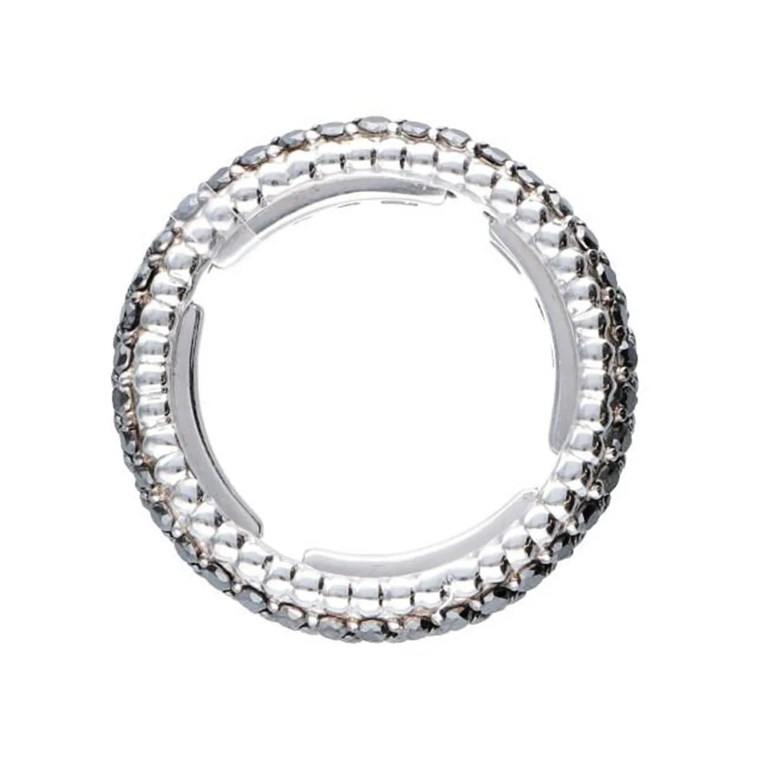 Anello in oro bianco con diamanti neri ct 3.25