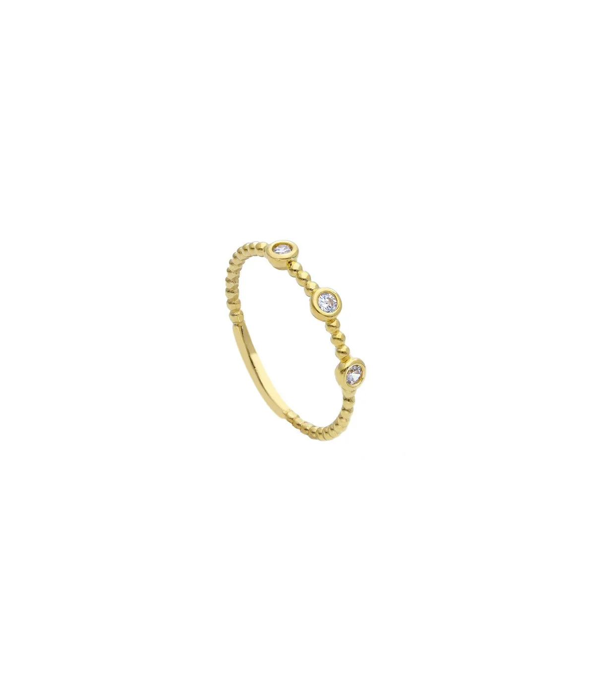 Anello Raggi Donna Oro Giallo 9kt Zirconi Bianchi