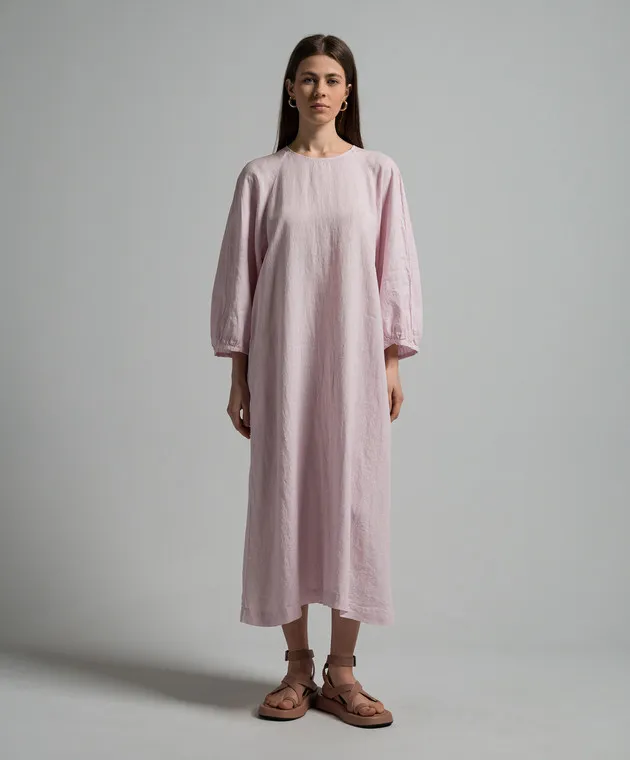ANNECLAIRE Abito in lino rosa D0686405
