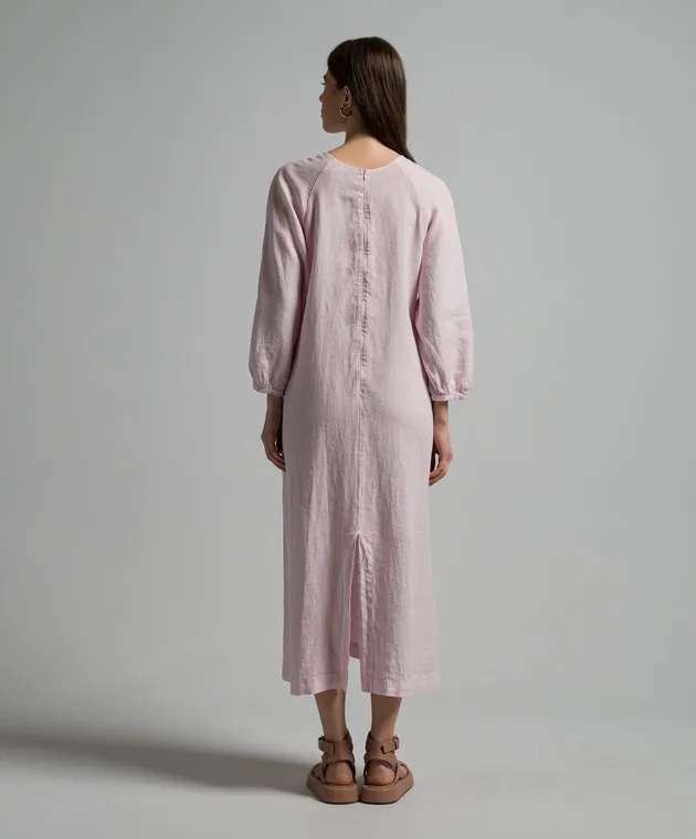 ANNECLAIRE Abito in lino rosa D0686405