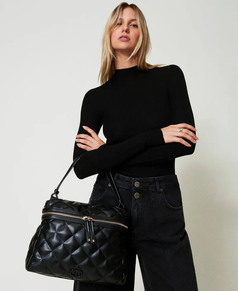 Borsa top handle ‘Cécile’ grande trapuntata