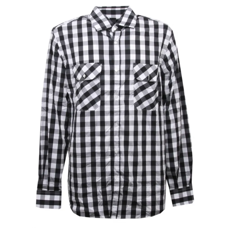 C2932 camicia uomo MINIMAL bianco/nero shirt men