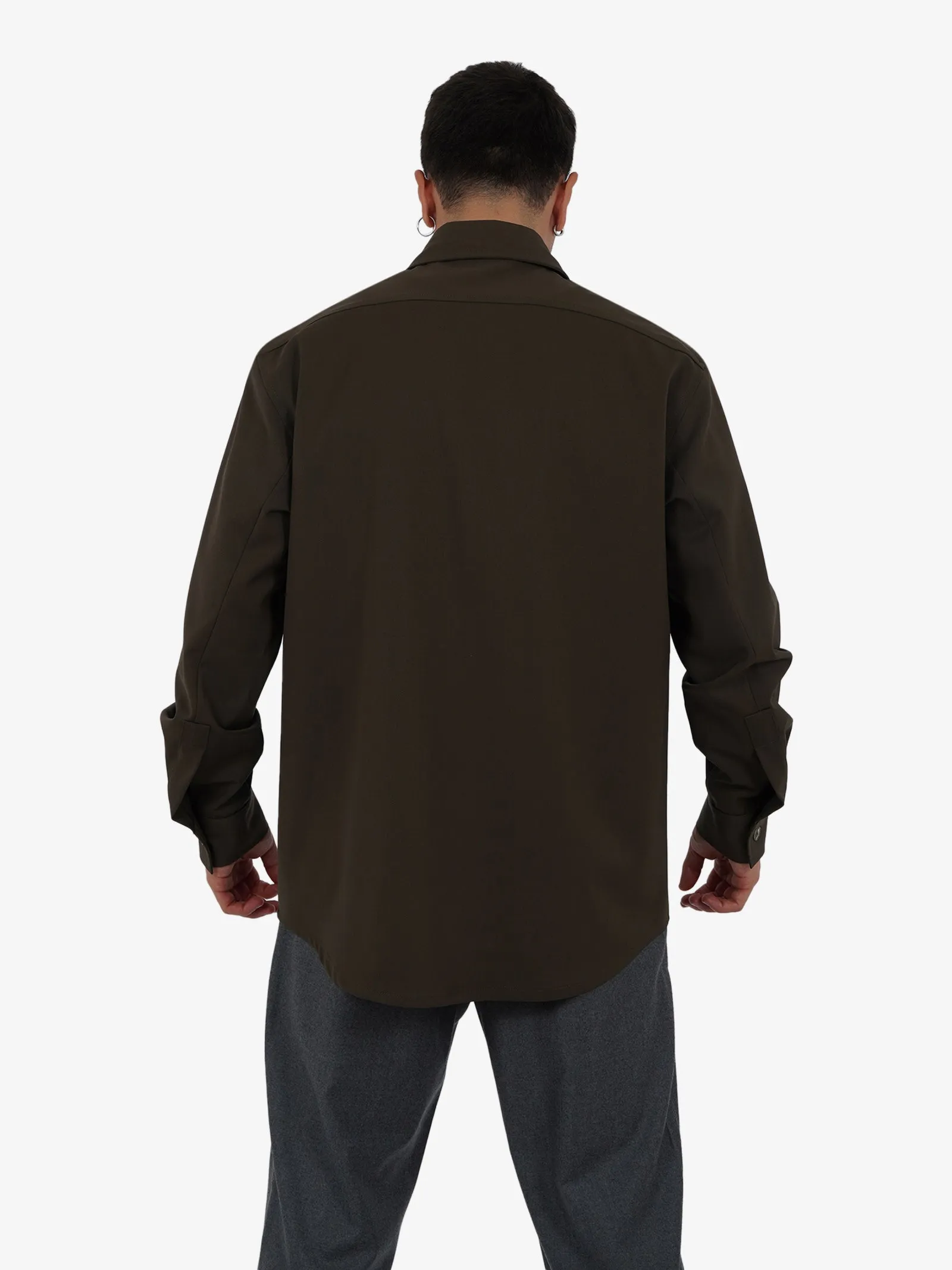 Camicia zip XCM7176 uomo verde