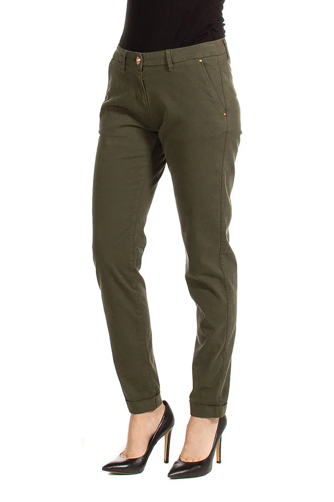 Carrera  ---------    ------------Pantalone in gabardina stretch modello t780 - Verde