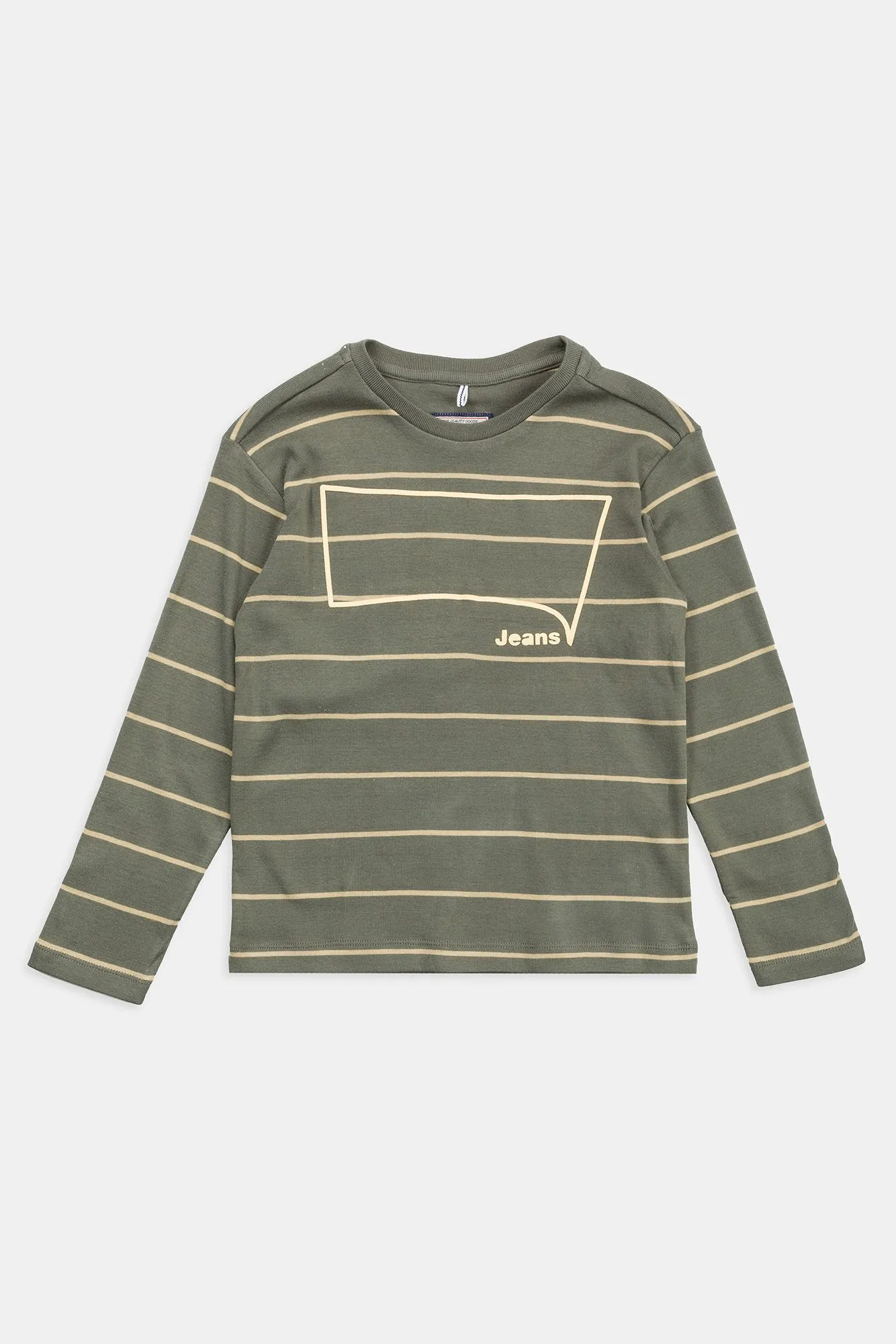 Carrera  ---------    ------------T-shirt girocollo manica lunga a righe - Verde militare