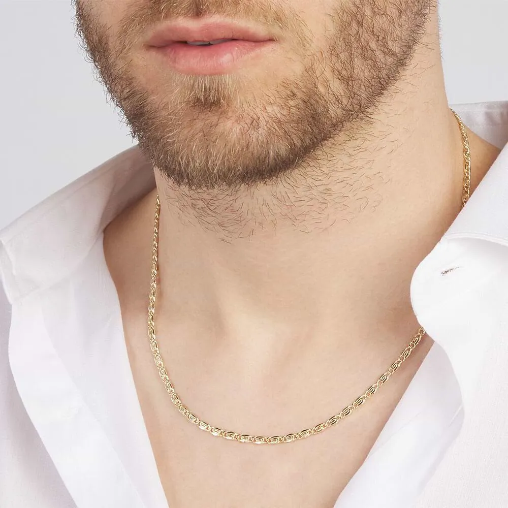 Catena L'homme Or Oro Giallo 375/1000 Maglia Fantasia 50 cm 1412943