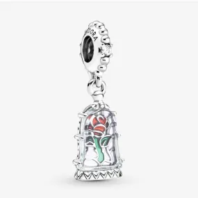 Charm Pendente Pandora Disney La Bella e la Bestia Rosa Incantata 790024C01
