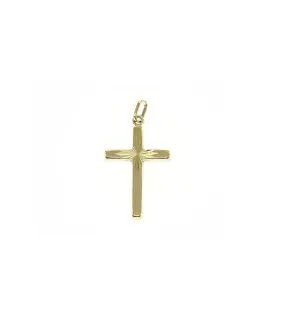 Ciondolo Croce Lavorata Oro Giallo 9Kt