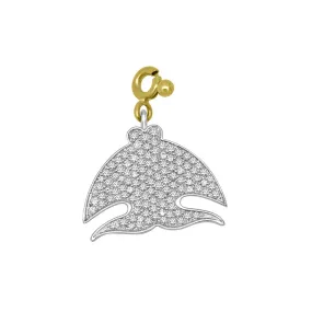 Ciondolo in oro bianco e giallo con diamanti ct 0.66, misura 2x2cm