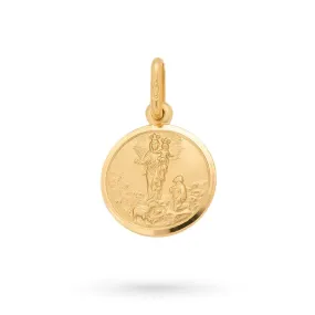 Ciondolo Madonna della Guardia oro giallo 18kt Ø 13mm