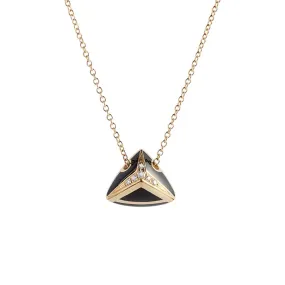 Collana con smalto nero e diamanti