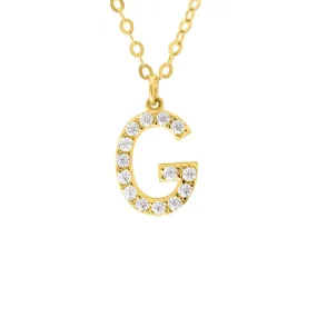 Collana Lettera G Claire Oro Giallo 375/1000 Maglia Rolo Cubic Zirconia Bianco 40 + 2 cm 1419309
