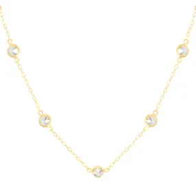 Collana Multi Punto Luce Claire Oro Giallo 375/1000 Maglia Forzatina Cubic Zirconia Bianco 40 + 2 cm 1416726