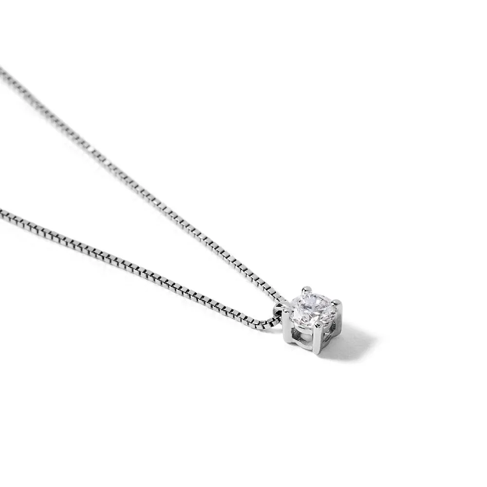 Collana Punto Luce Firmamenti Oro Bianco 750/1000 Maglia Veneziana Diamante Bianco 0,15 ct 40 + 2 cm 1680201