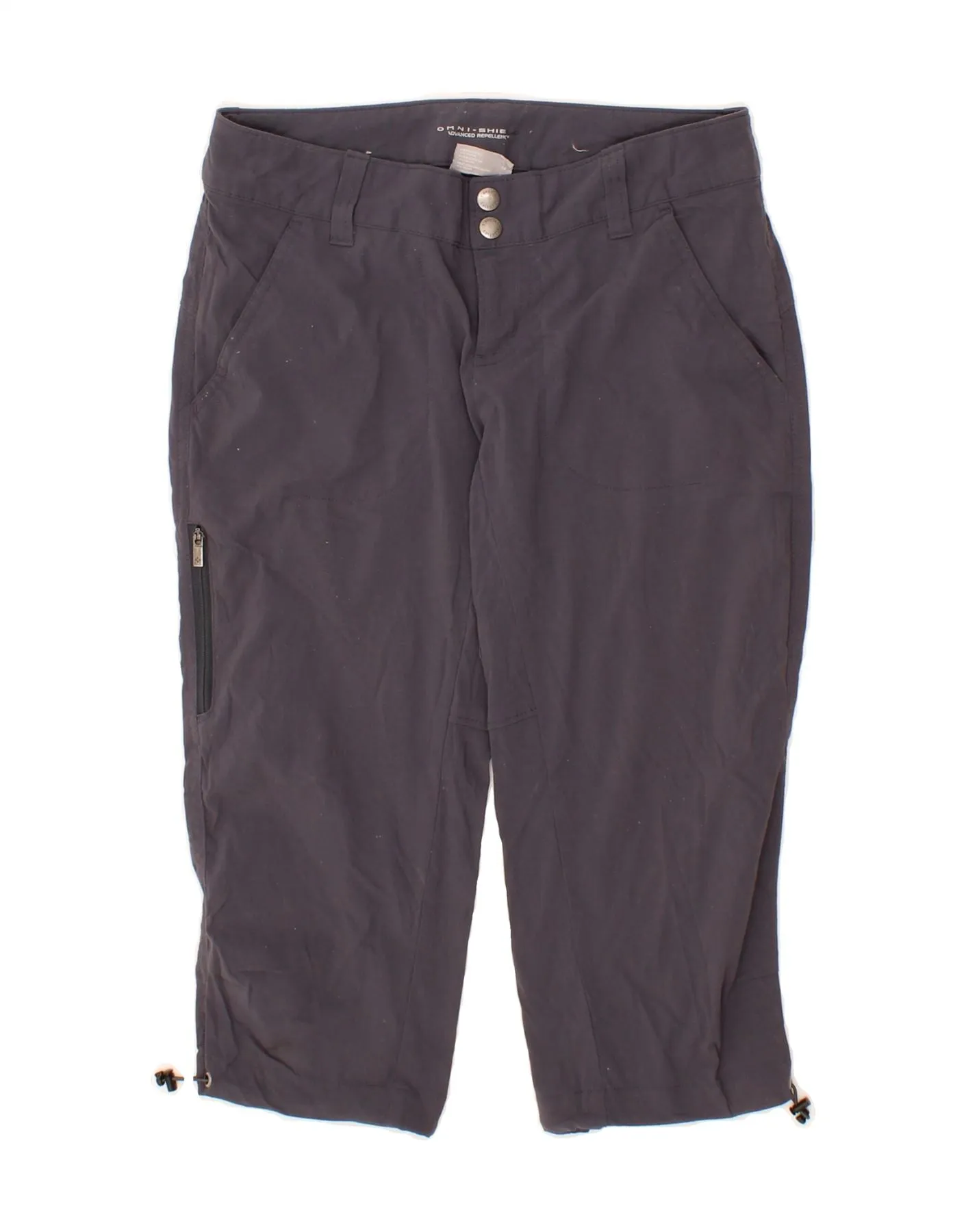 COLUMBIA Womens Omni-Shield Capri Trousers US 2 XS W25 L18 Grey Polyester
