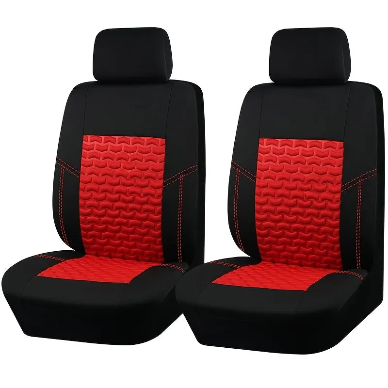 Coprisedili per auto, coppie anteriori in poliestere grigio nero marrone chiaro blu rosso cuscino per seggiolino auto protezione