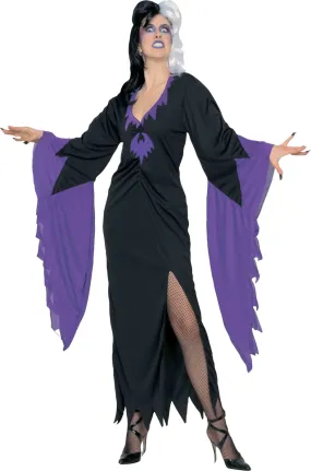 Costume vampira mortisia lungo nero e viola