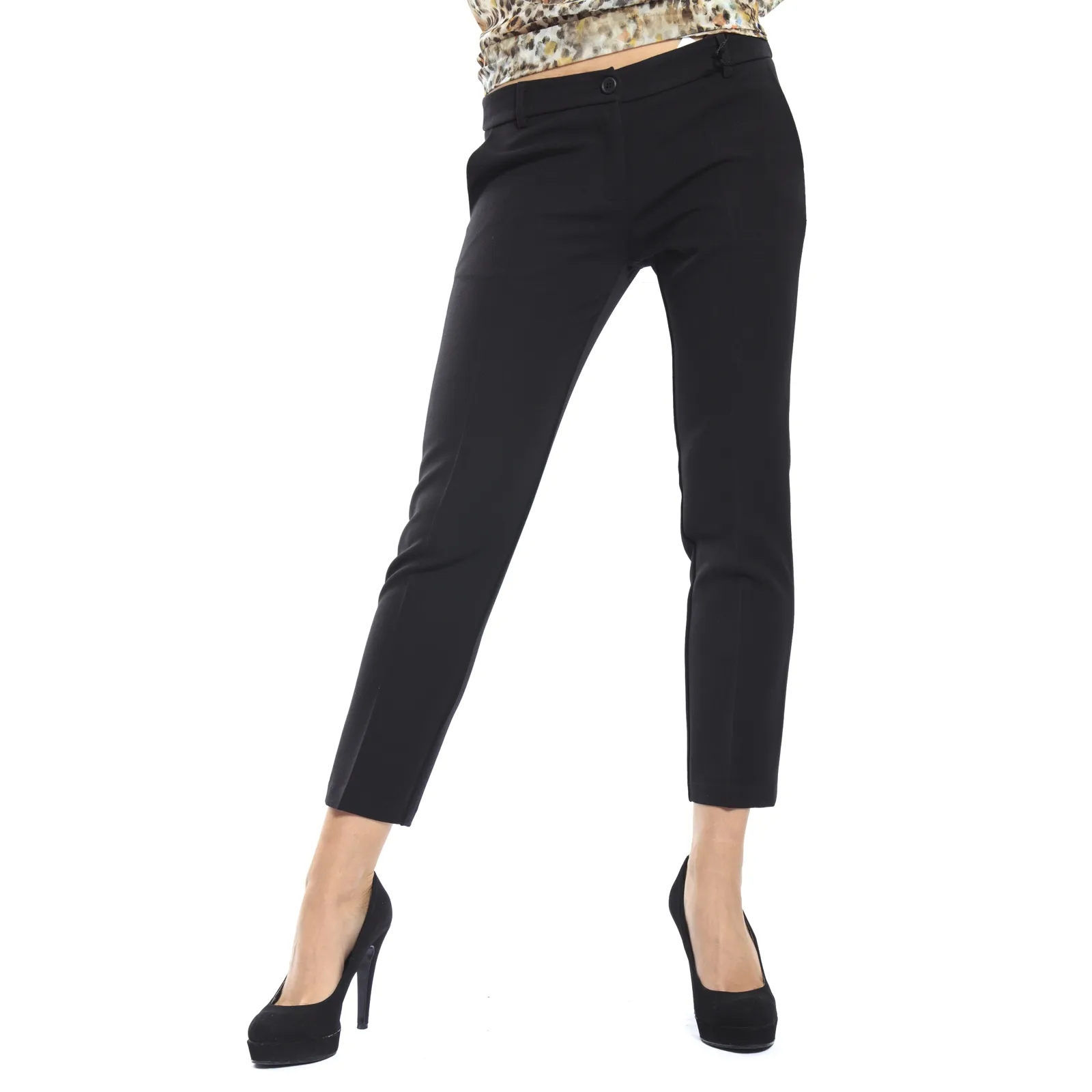 DENNY ROSE Pantalone cinos con zip NERO 52DR21013
