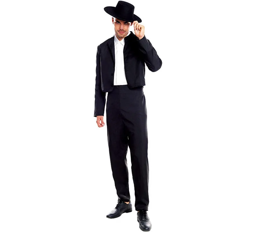 Elegante costume di Cordovan nero per uomo
