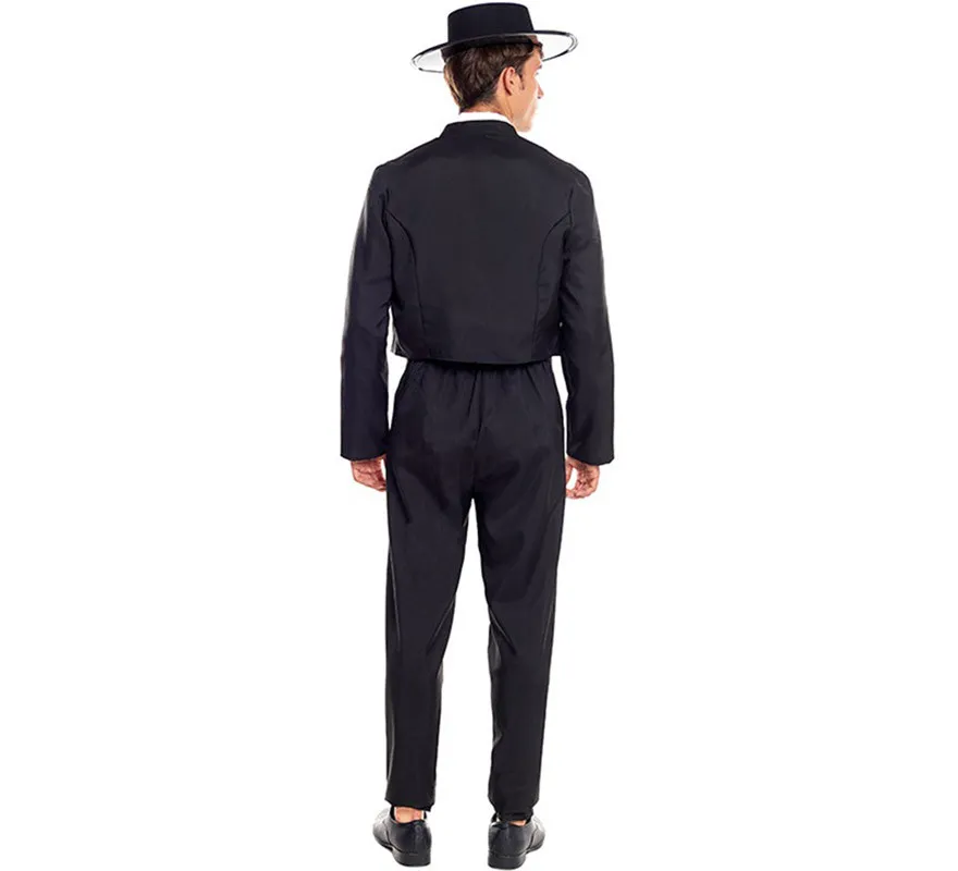 Elegante costume di Cordovan nero per uomo