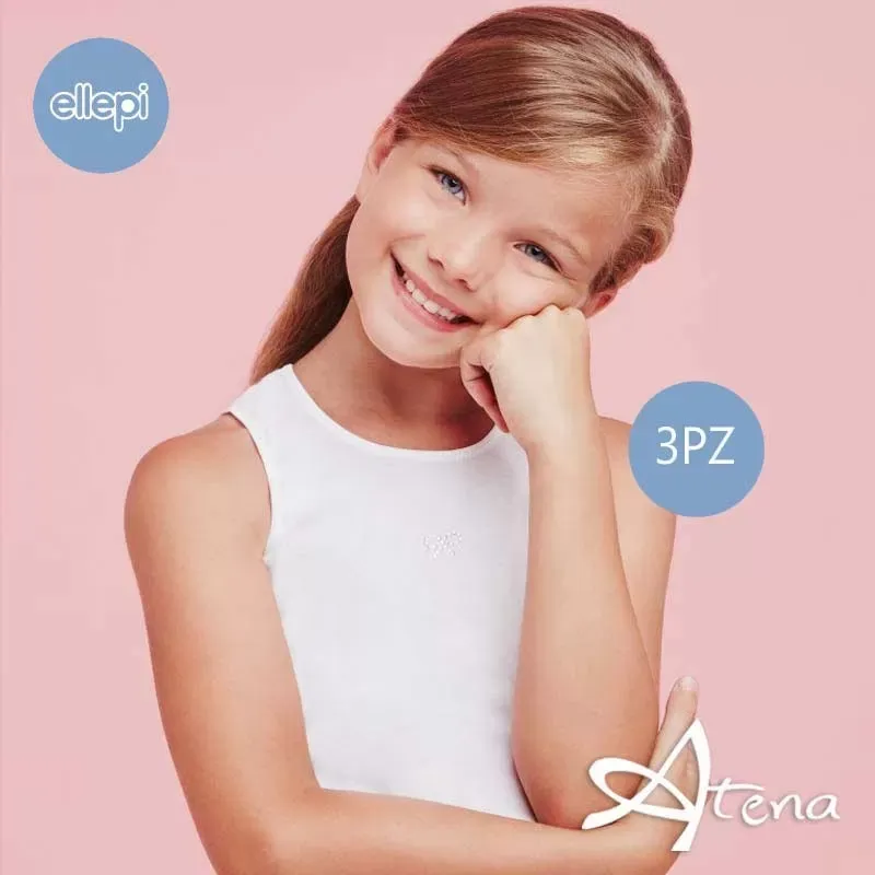  ELLEPI intimo Ellepi Canottiera bambina Cotone spalla larga AI8213 Conf. 3 pz