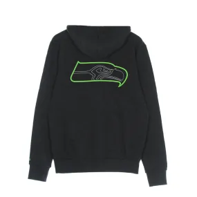 Felpa Cappuccio Uomo Nfl Outline Logo Po Hoodie Seasea Black/original Team Colors