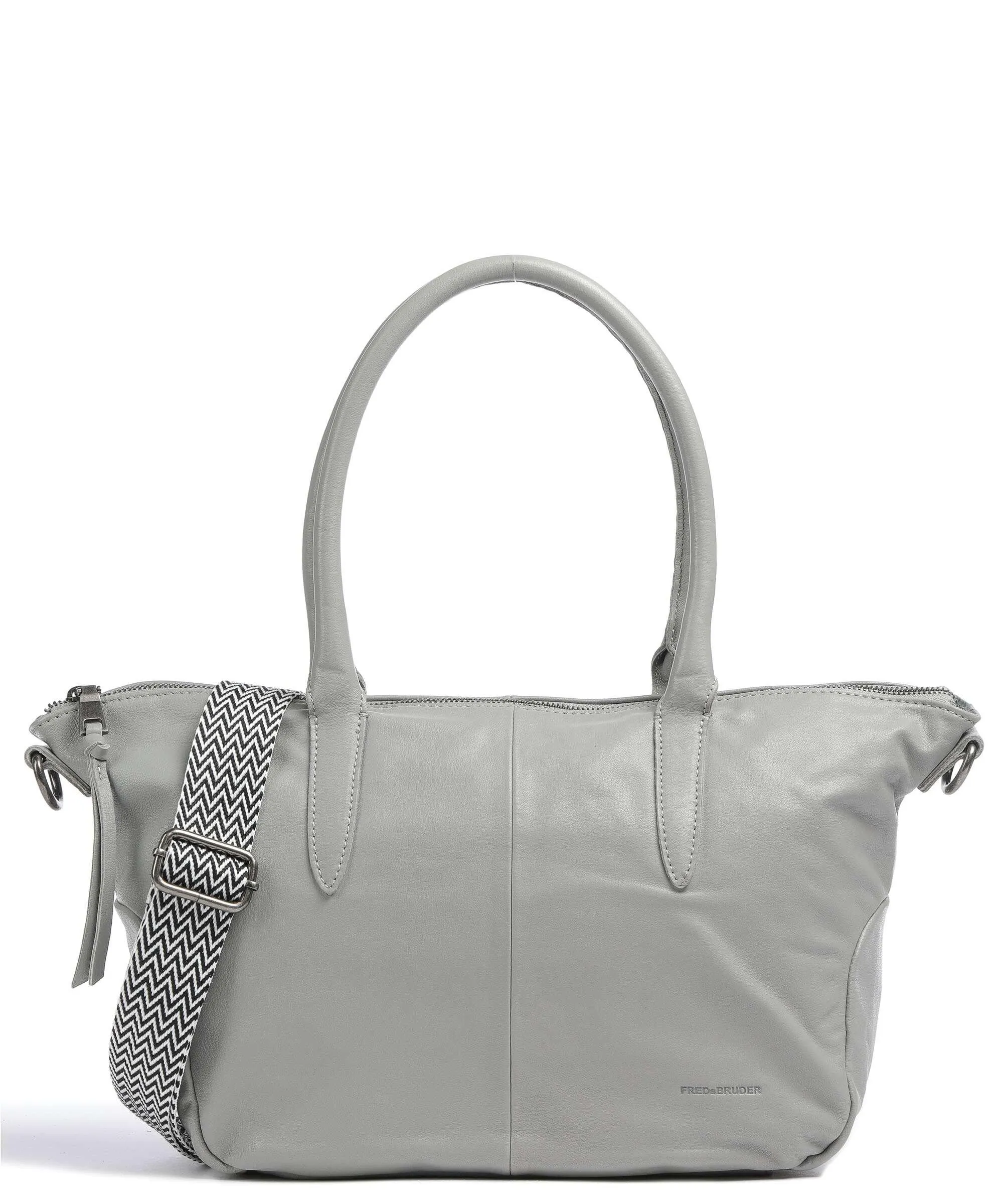  FredsBruder Jerren Borsa a mano pelle granulata grigio  