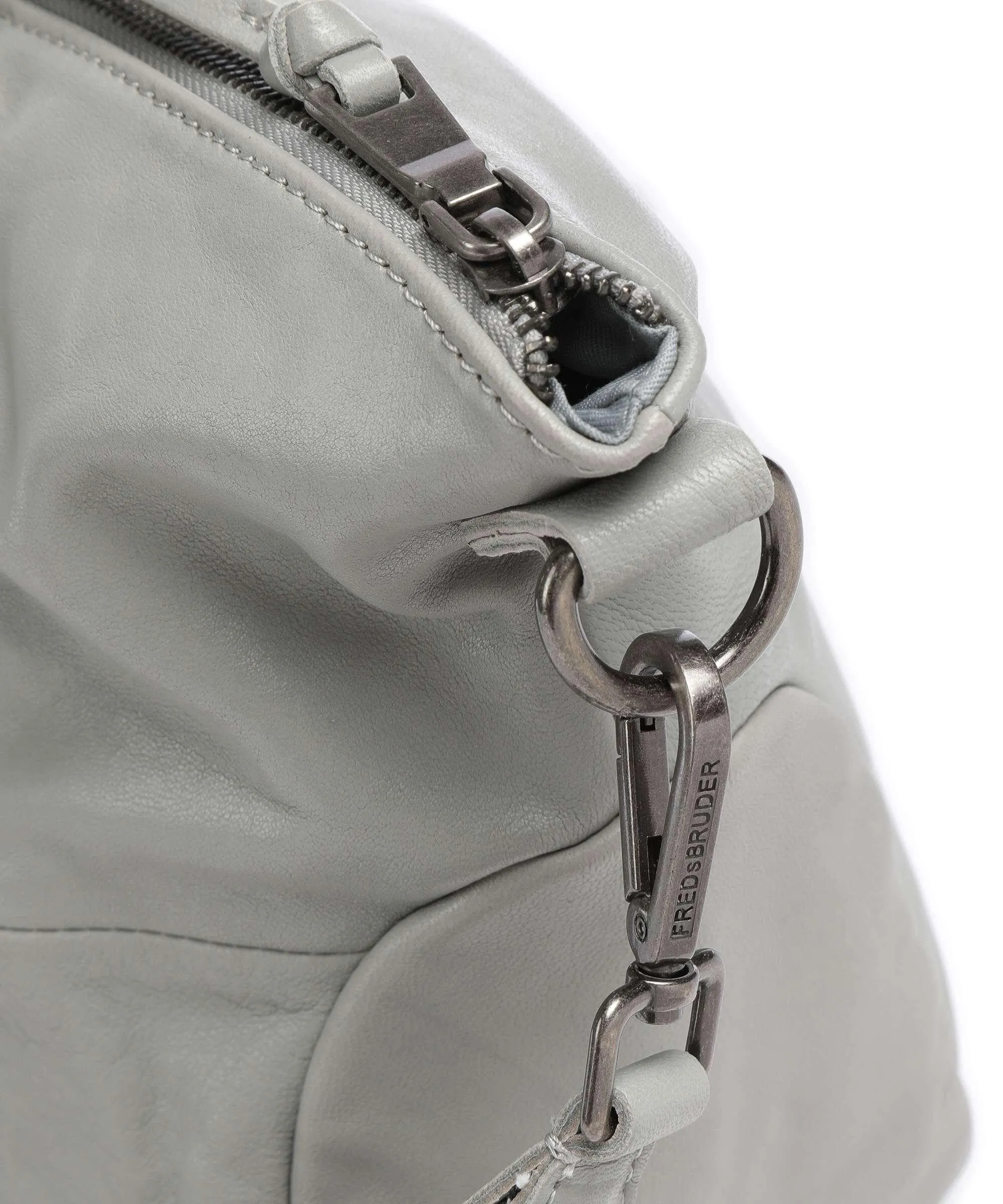  FredsBruder Jerren Borsa a mano pelle granulata grigio  