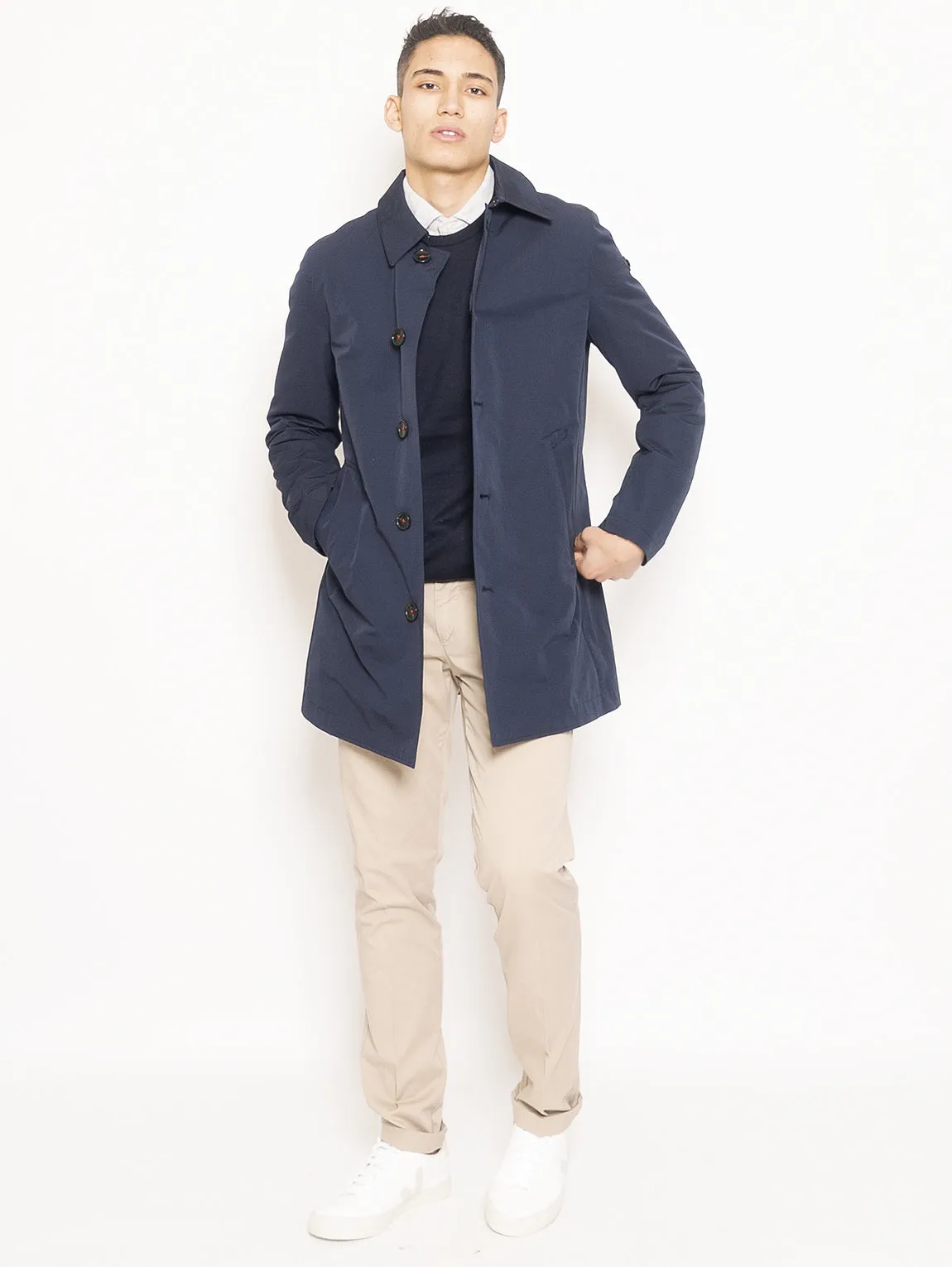 Impermeabile in Cotone Blu