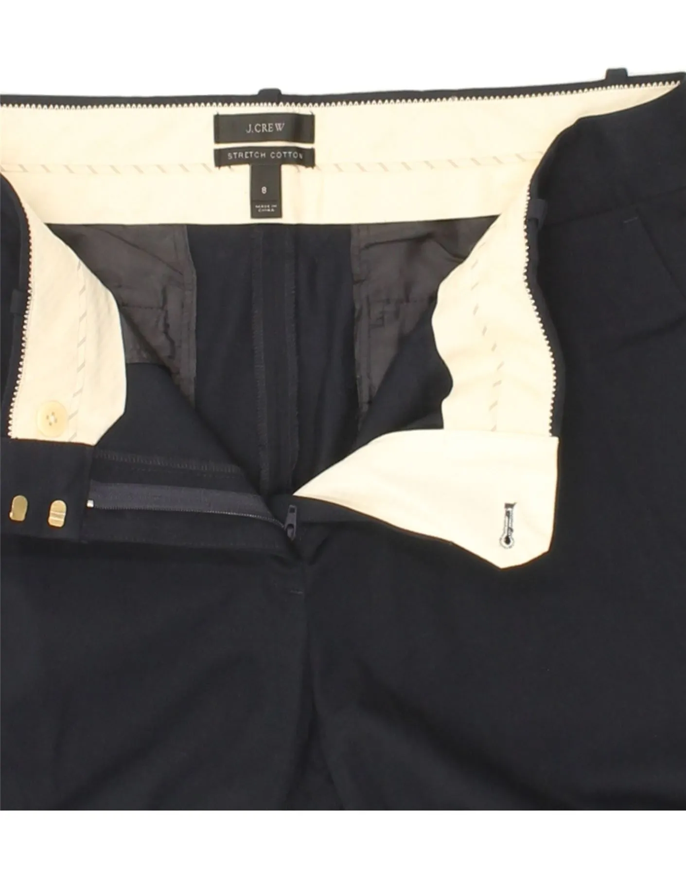 J. CREW Womens Straight Chino Trousers US 8 Medium W32 L31 Navy Blue