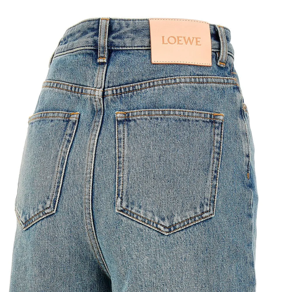 Jeans a vita alta con gamba ampia