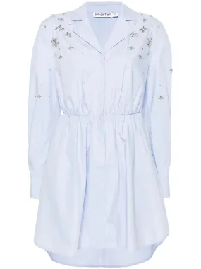 Miniabito decorato in cotone blu