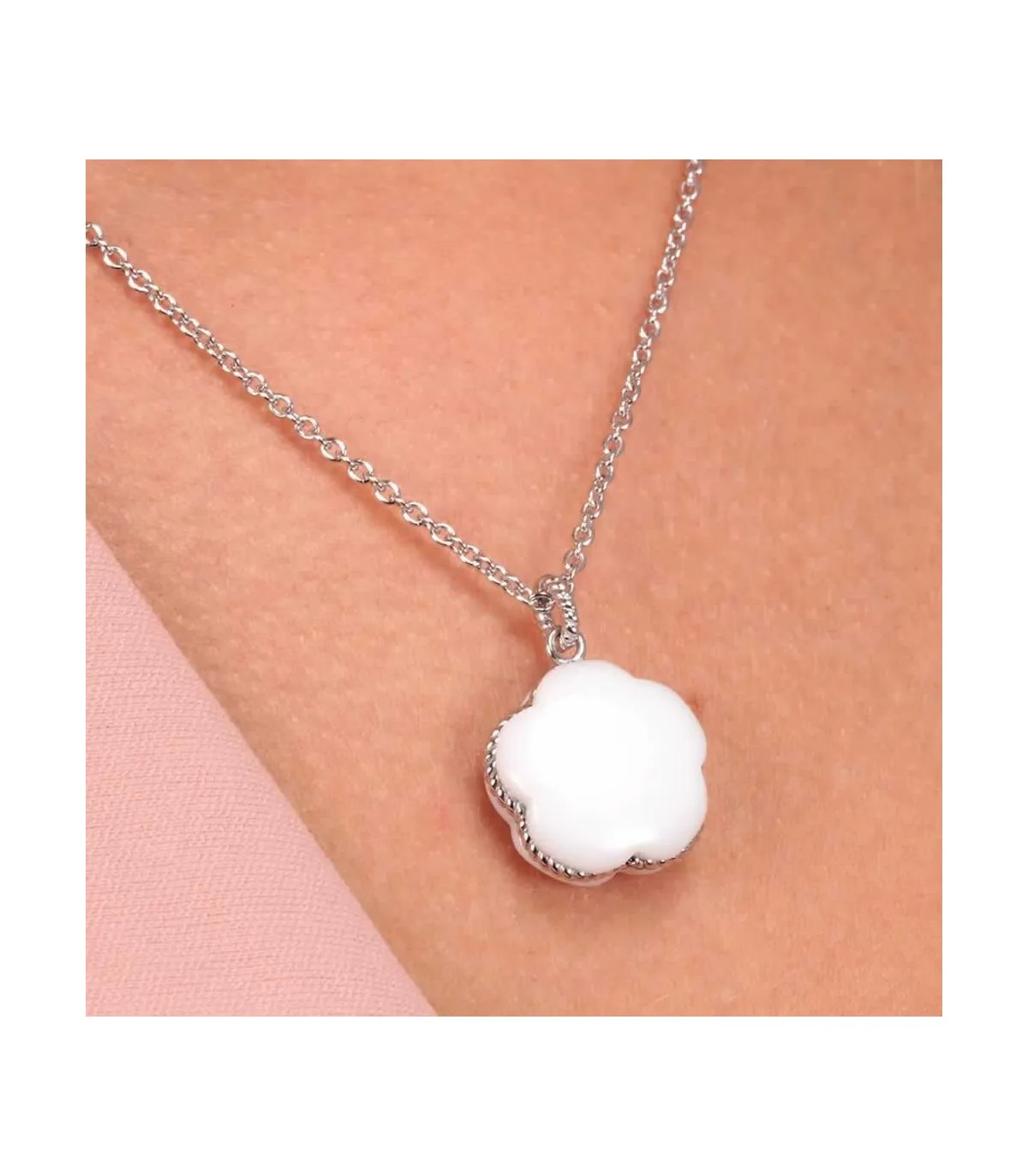 Morellato Collana Argento 925 Fiore Bianco SATO03
