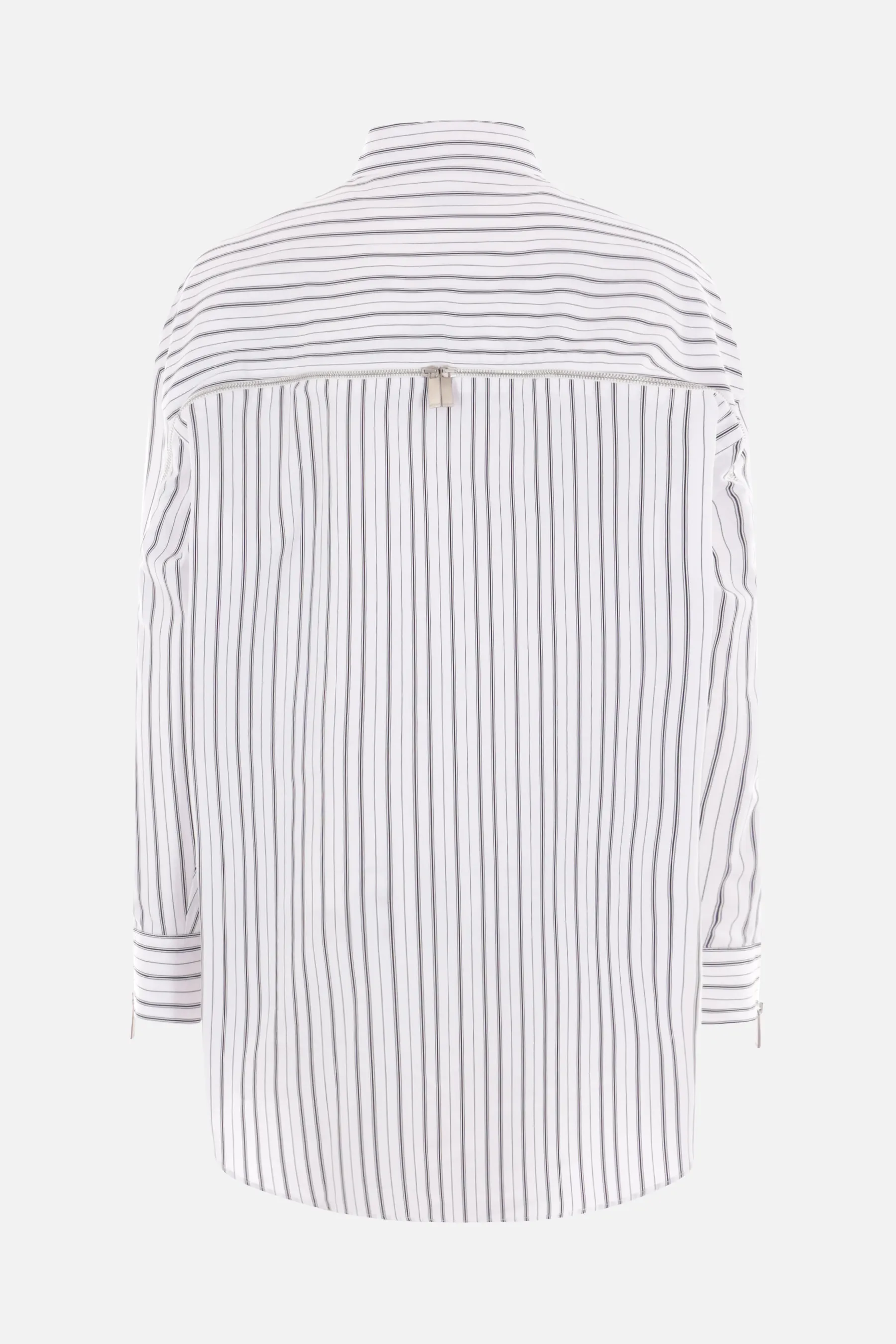  OFF WHITE camicia oversize in popeline a righe con zip 