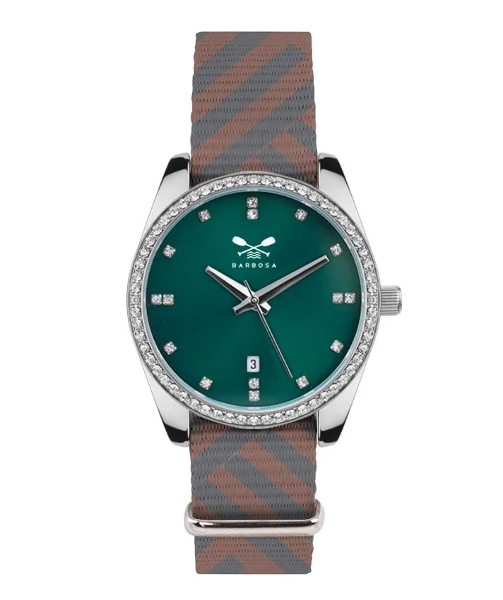 OROLOGIO MOONLIGHT  dm. 36,5 NATO TRAMA GRIGIO BORDEAUX