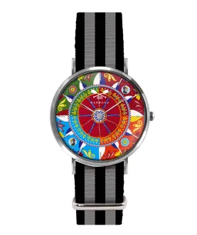 OROLOGIO SICILY MULTICOLOR dm. 36,5 NATO GRIGIO NERO