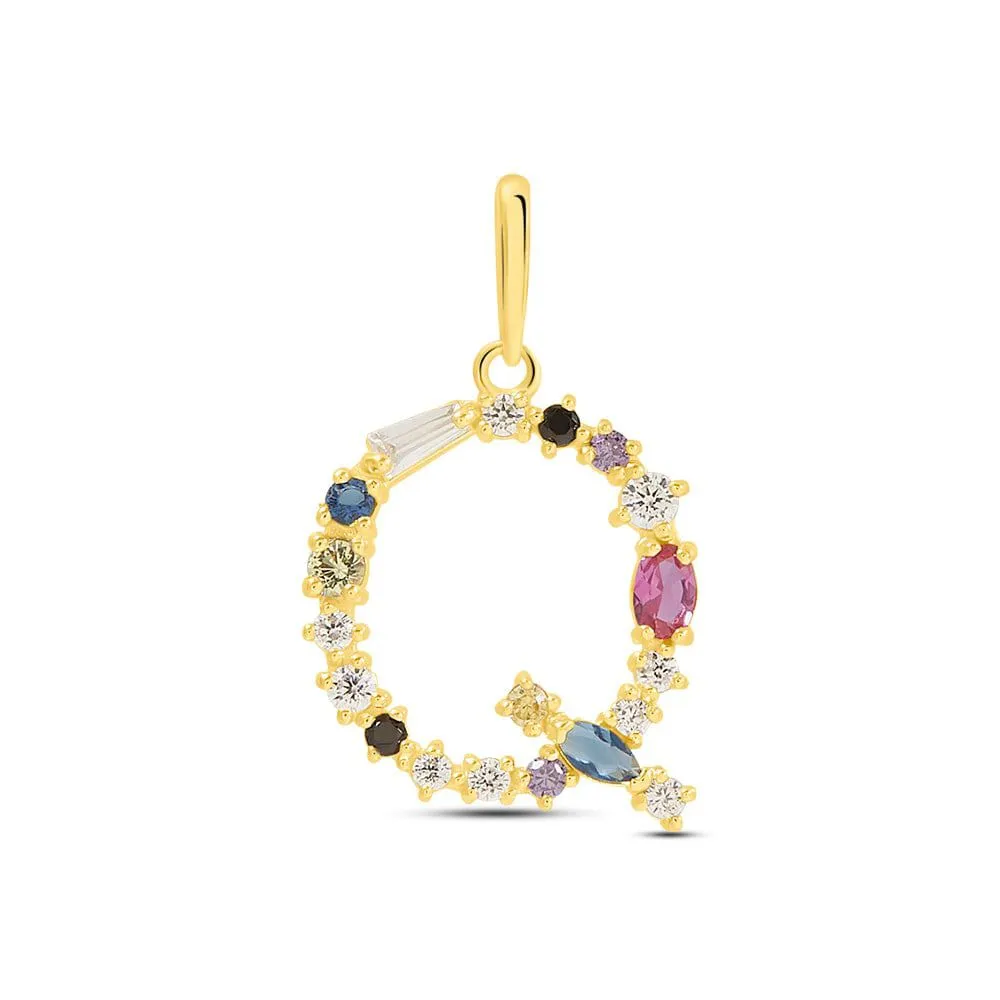 Pendente Lettera Q Claire Oro Giallo 375/1000 Cubic Zirconia 1425291