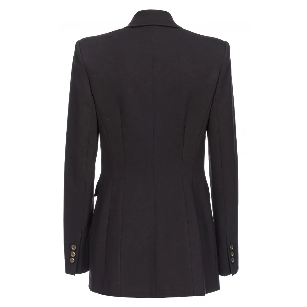 Pinko - Giacca Doppiopetto con Bottoni Oro - Nero - Giacca - Made in Italy - Luxury Exclusive Collection