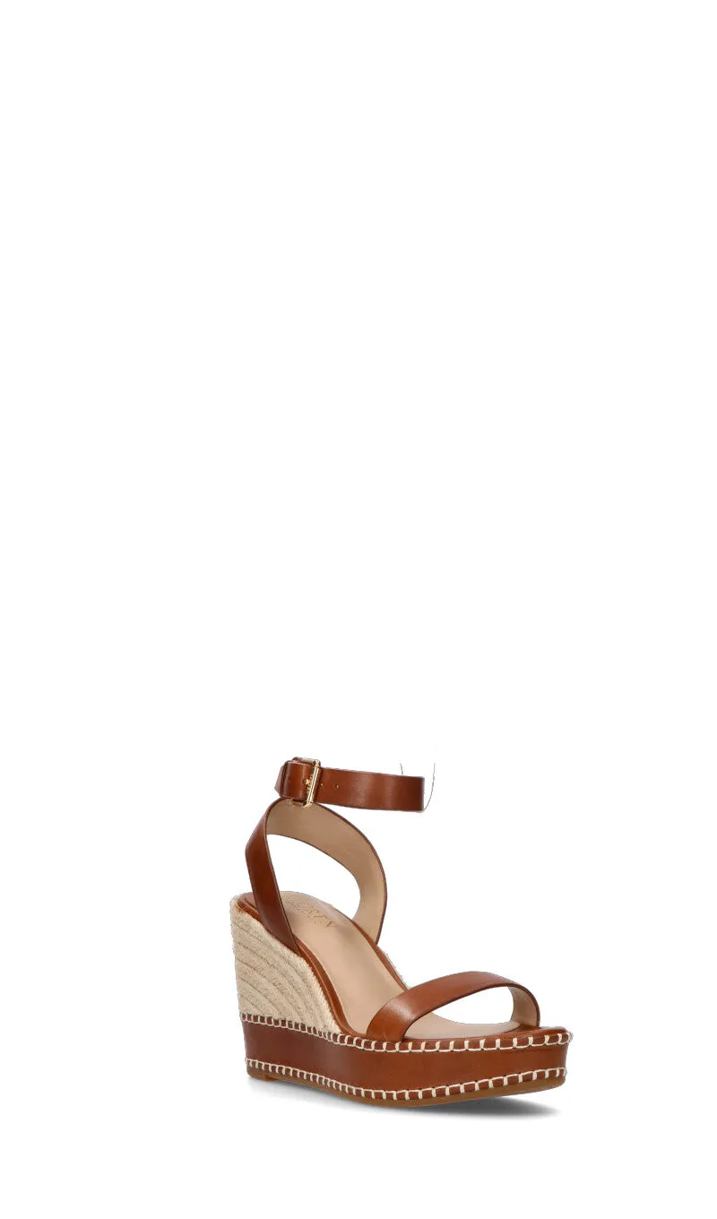 RALPH LAUREN Zeppa donna marrone in pelle