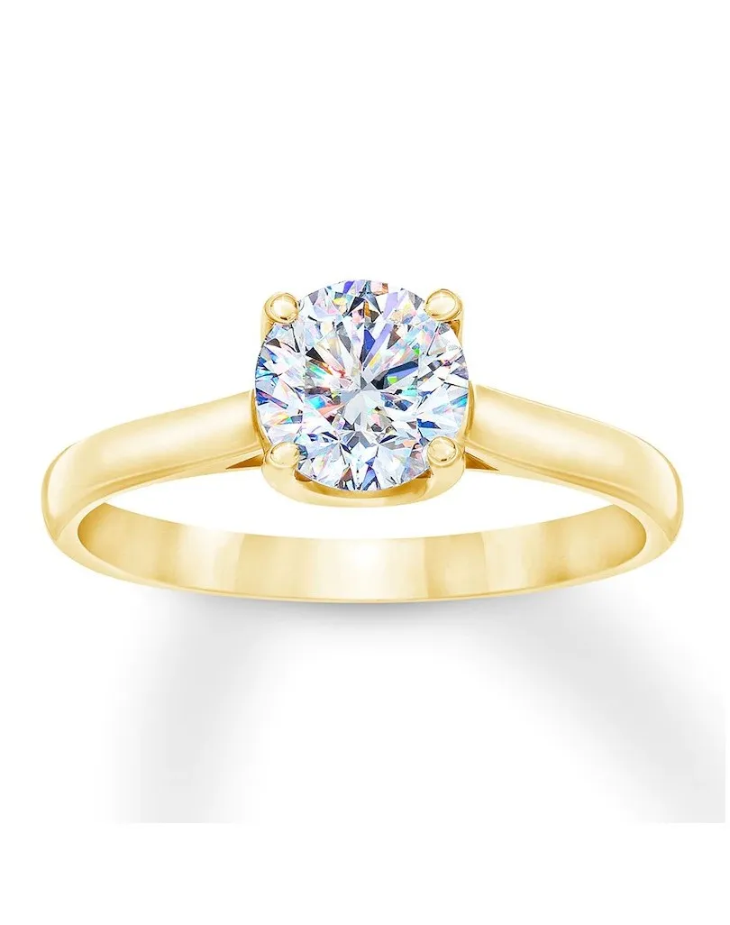 Solitario griffe a quattro punte in oro giallo 18k con Diamante ct. 0,90 SG81006