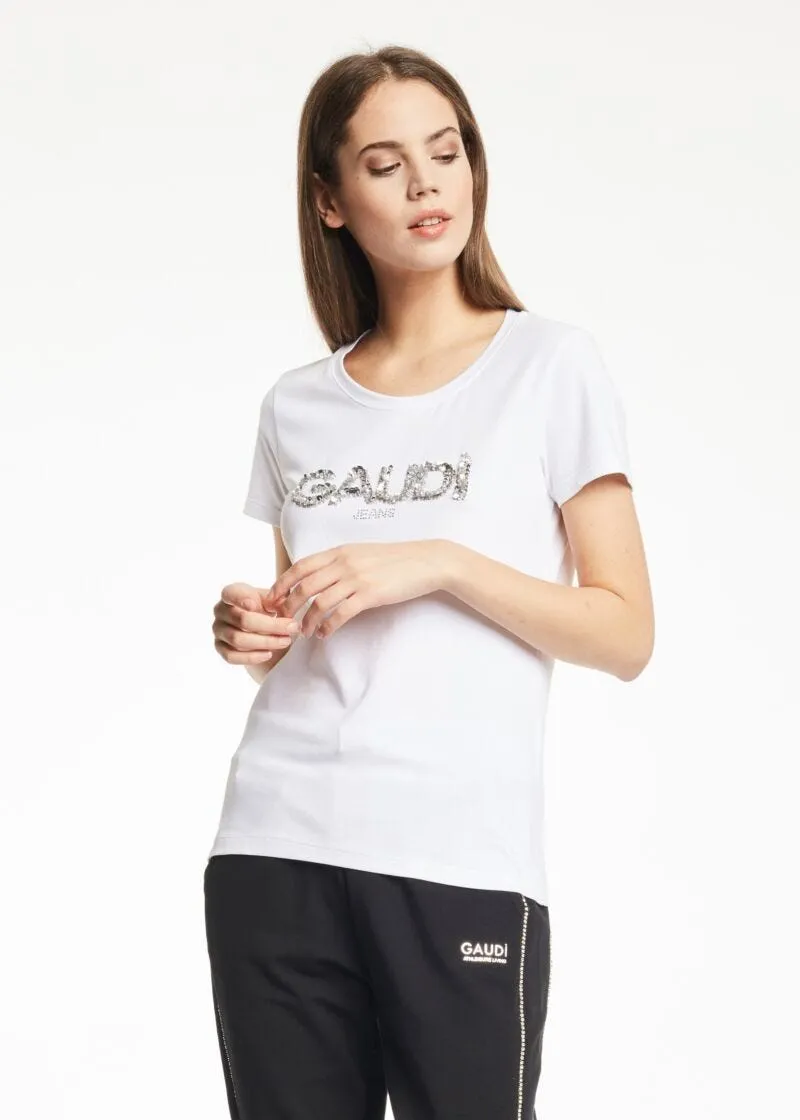 T-shirt con collo a giro