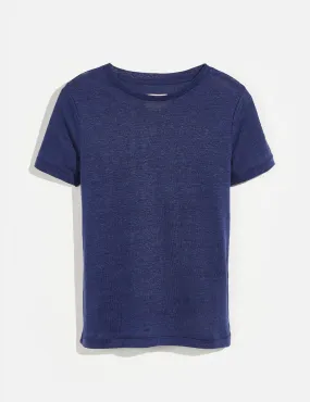 t-shirt cotone lino mogo worker blu elettrico