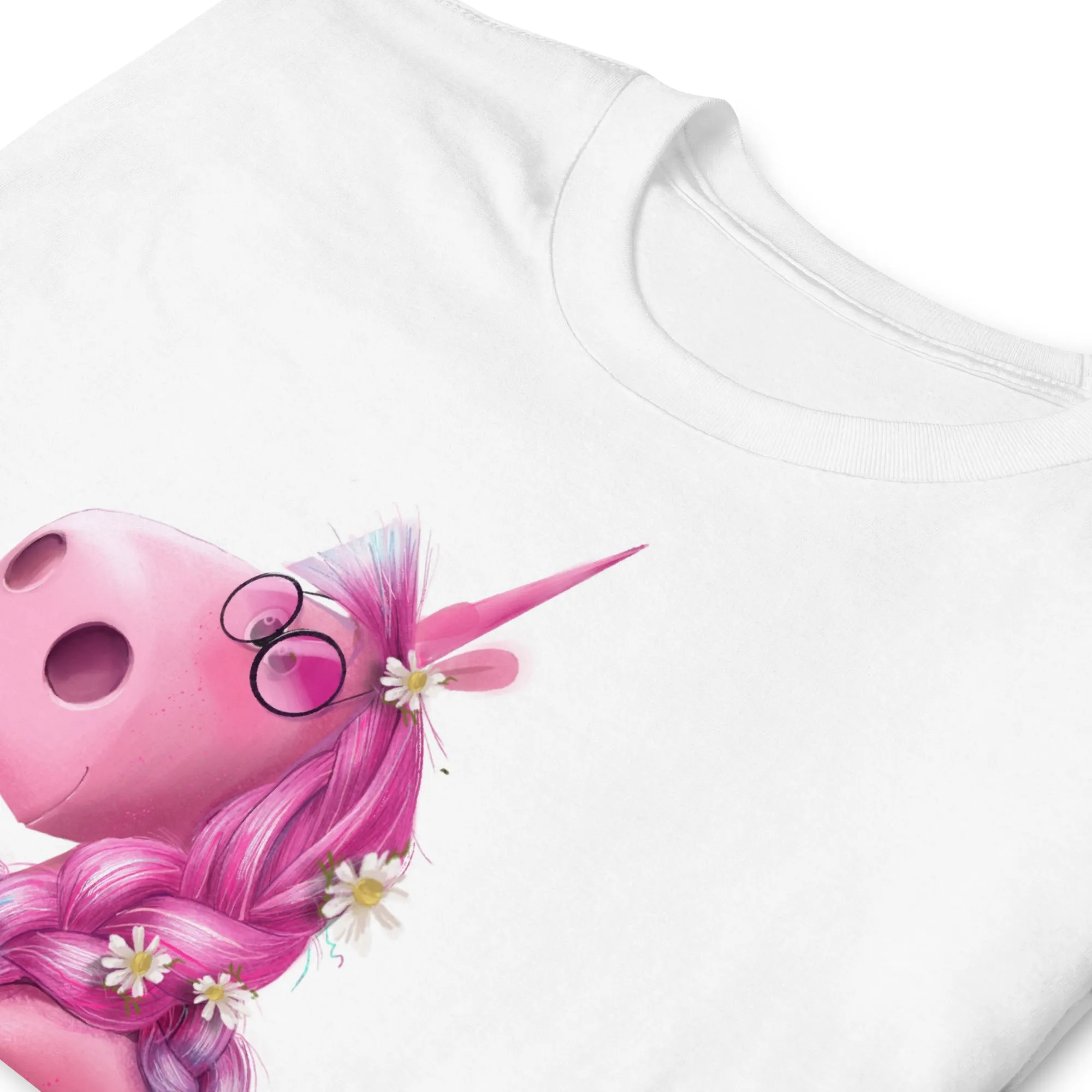 T-shirt unisex con unicorno rosa