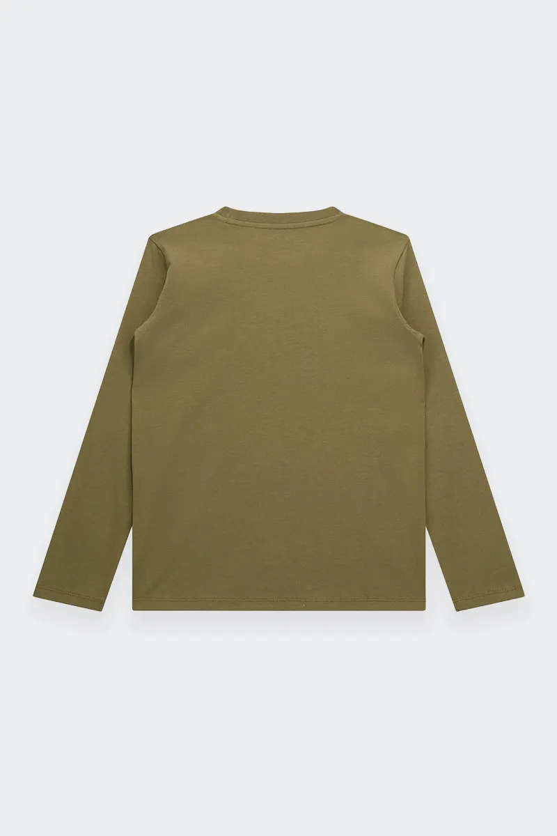 T-SHIRT VERDE MILITARE MANICA LUNGA